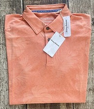 TOMMY BAHAMA ISLANDZONE DELRAY FROND POLO DAYTONA PEACH MENS LARGE NEW 110