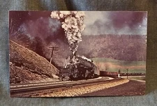 LMH Postcard BALTIMORE OHIO Freight B&O EM-1 2-8-8-4 7606 Mance Rev Curve 1955