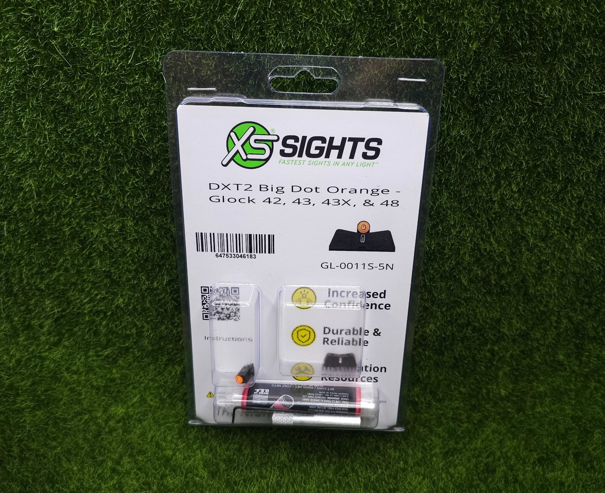 XS Sights DXT2 Big Dot Night Set Glock 42 43 43X 48, Orange