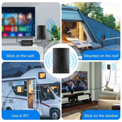 500 Miles Upgraded Digital TV Antenna Indoor HDTV Amplified 4K HD 1080P UHF VHF - Picture 6 of 8