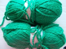 Gala Yarns bulky soft yarn, green, 2 large skeins