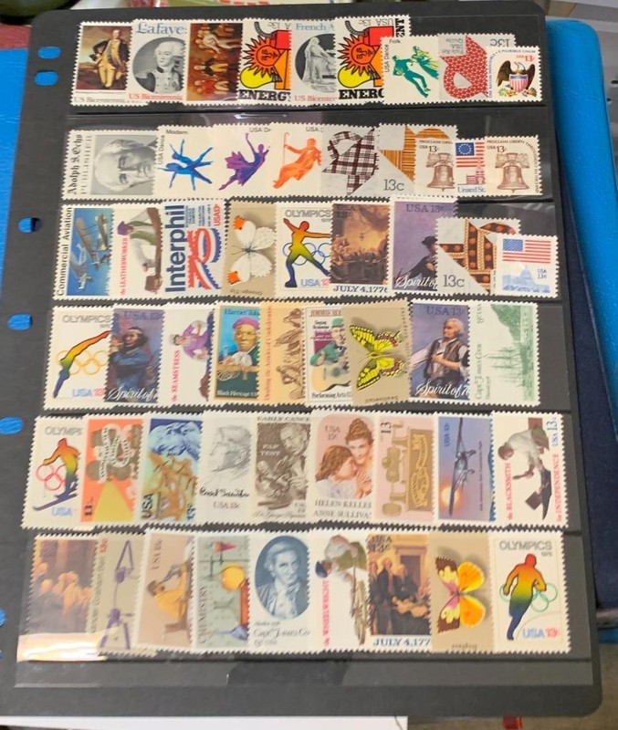US Postage Lot 13 cent  All Different (54 stamps) Mint Never Hinged SKU#34588
