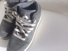 Nike Air Jordan 1 Mid Lace Up Sneaker Youth Boys Shoes Solid Gray