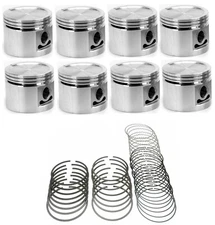 SEALED POWER Pistons Set/8+CAST Rings for Buick 430 Cast 4-Barrel 9.9:1 CR .030