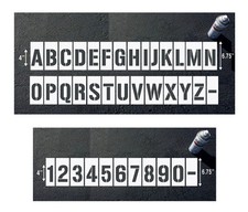Number and Letter Stencils for parking lot wall and curb block address