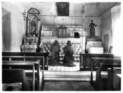 Mission San Juan Capistrano Showing Two Worshippers Kneeling In F - Old Photo