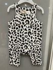 BNWT COTTON ON BABY Logan White/Ocelot Print Dungarees/Overalls - Size 000 $30