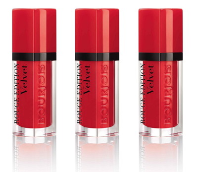 3-PACK Bourjois IT'S REDDING MEN Rouge Edition Velvet Matte Lipstick # 18 TESTER
