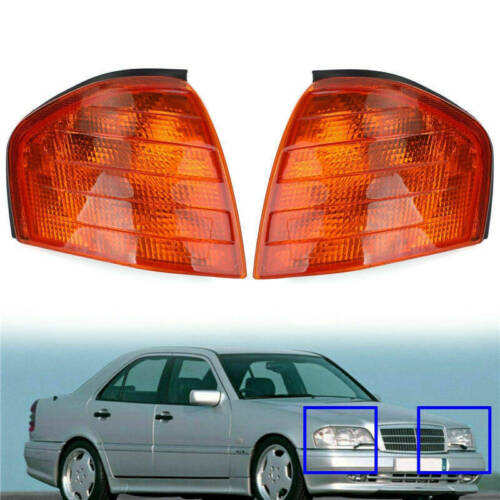 Pair Corner Lights Turn Signal Lamps Fits For Benz C Class W202 1994-2000 C New - Zdjęcie 1 z 1