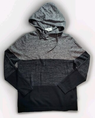 EXPRESS SIZE XL Men's Black Gray  Long Sleeve Hoodie Pullover NWT $69.99