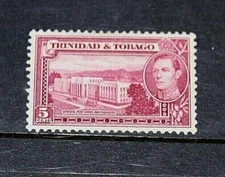 TRINIDAD & TOBAGO 1938 5c KING GEORGE ISSUE FINE M//H