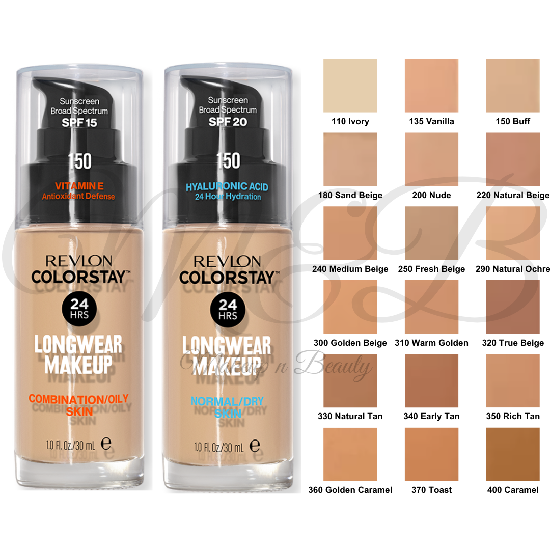 Revlon Colorstay Foundation – 24h Halt, 30 Ml, Für Kombinierte/fettige Haut (Shade: Buff 150) – Langanhaltendes Make-up