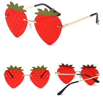 Rote Brille Erdbeerform Strawberry Original Starlette Festival