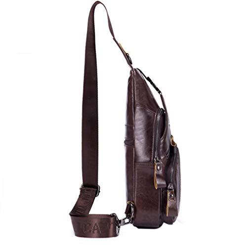 Leather Sling Bag Crossbody Backpack for Men Women Travel  display picture 2