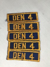 Cub Scout Den Number 4 set of 5 gauze back BSA Rank Patch