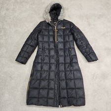 Southpole Woman’s Hooded Long Puffer Jacket Coat Black Large