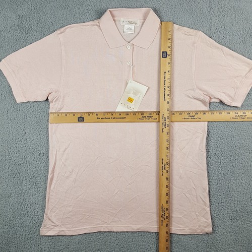 100% Silk Pink Knit Preppy Pullover Size Medium Tennis Golf Polo Shirt Athletic - Picture 6 of 6