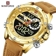 NAVIFORCE Watch Mens Brand Chronograph Wristwatch Big Case Digital Sport Watches