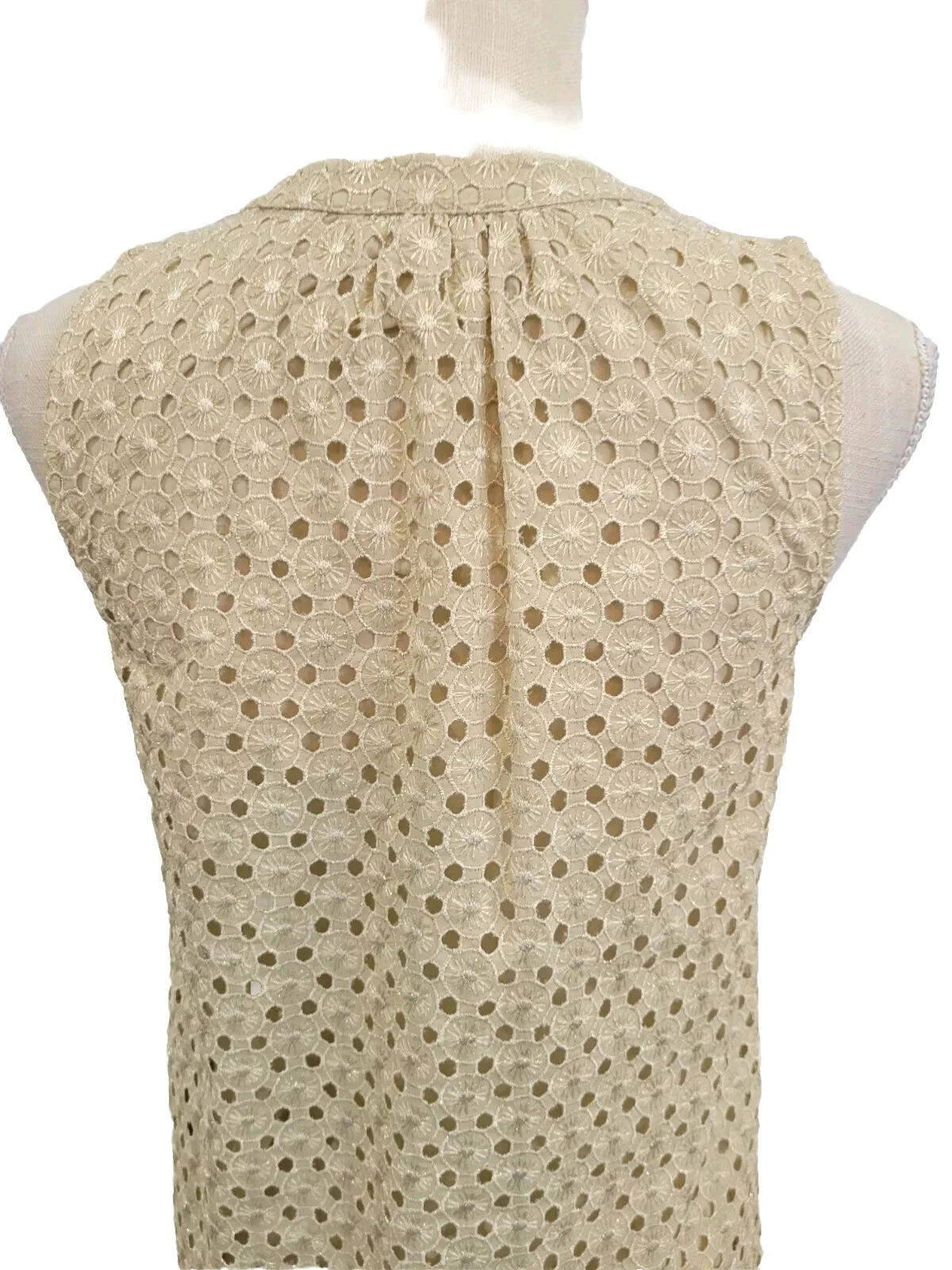 Abito Michael Kors oro beige scintillante occhiello taglia 4 foderato smanicato cambio corto