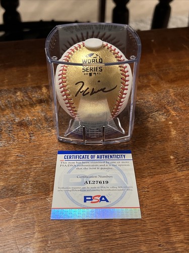 Tom Glavine Signed Gold 2021 World Series Baseball PSA DNA Coa Atlanta Braves - Picture 6 of 6
