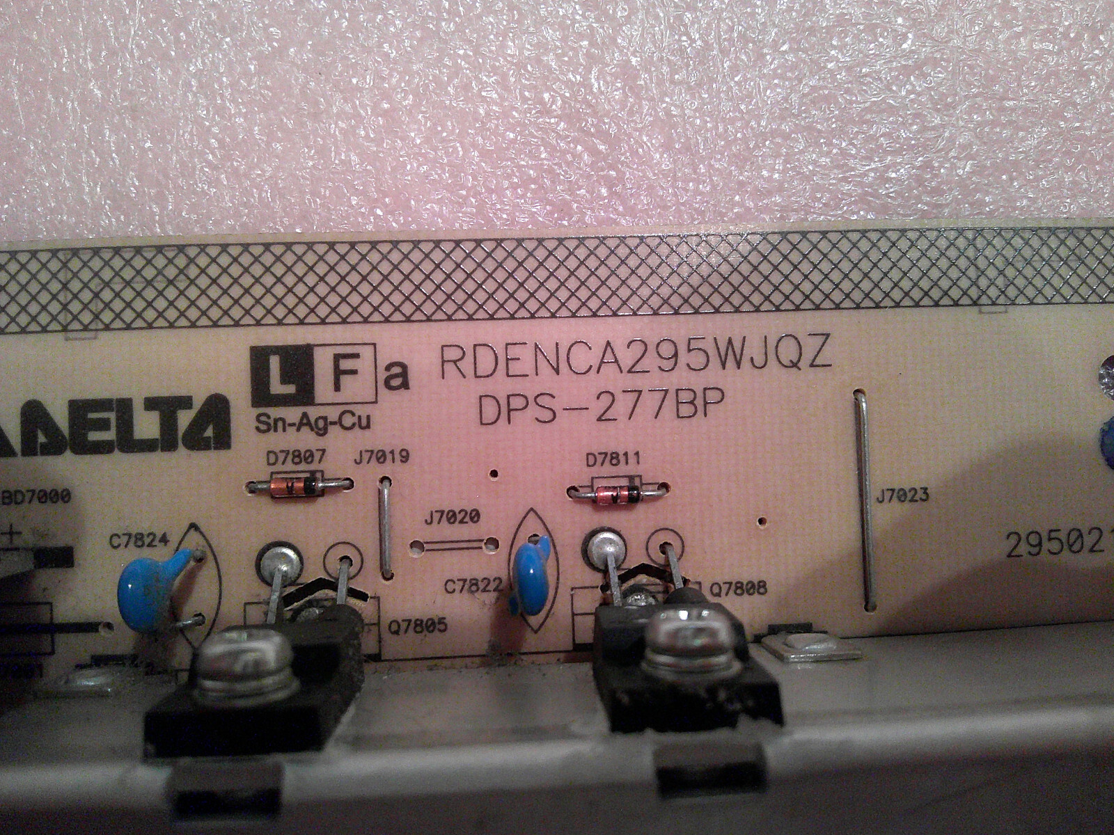 RDENCA295WJQZ Power Supply Board DPS 277BP A Sharp LC 52SB55U Known 