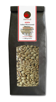 Rohkaffee - Grüner Kaffee Indian Monsooned Malabar (grüne Kaffeebohnen 500g)