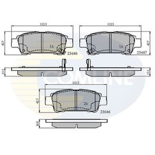 Brake Pads Set For Toyota Sienna 3.3 4WD Rear Comline 04460-28040 04466-28040