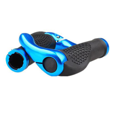 blue bike handlebars