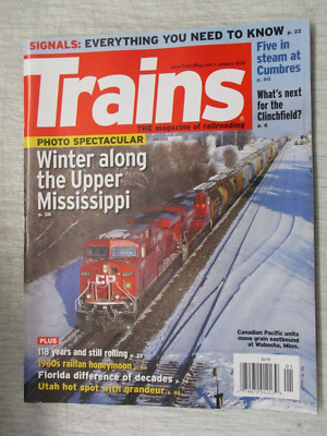 TRAINS MAGAZINE JAN 2016 WINTER ON THE UPPER MISSISSIPPI GERTRUDE EMMA PULLMAN