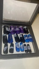 Custom Handmade Gel 24CT Press On Nail Set SHORT Paisley Print Blue And Purple
