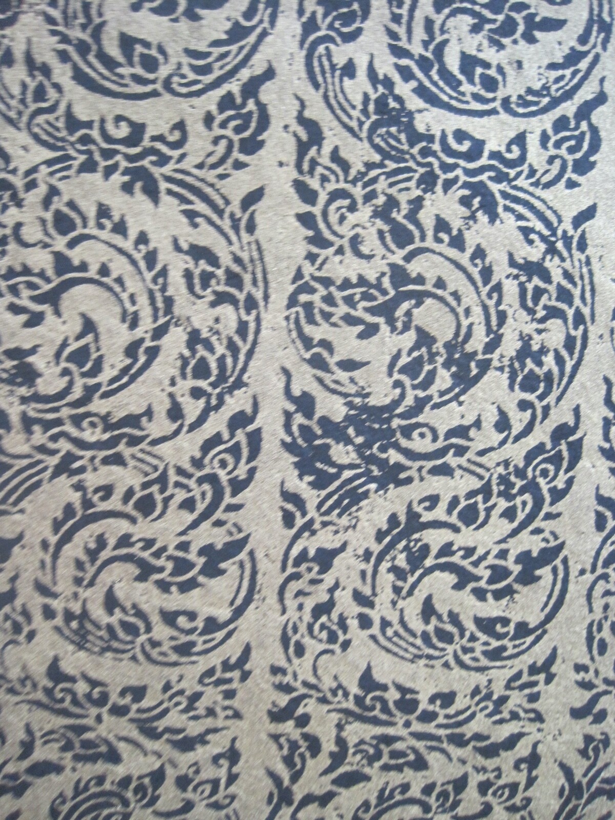 Burmese Burma Art Paper Gold Ink On Black 21.5" x 31"