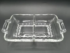 Vtg Clear Divided Relish Tray
