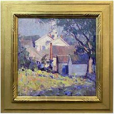 Emile Albert Gruppe Colorful Impressionist Oil Painting, Rockport Village