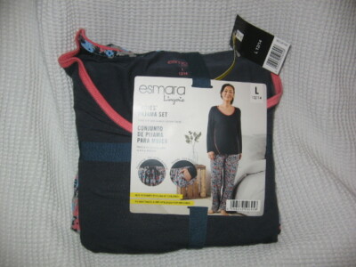 Women's Pajamas, LOUNGE SET, LONG SLEEVE, LONG PANTS by ''ESMARA'', LARGE, NIB
