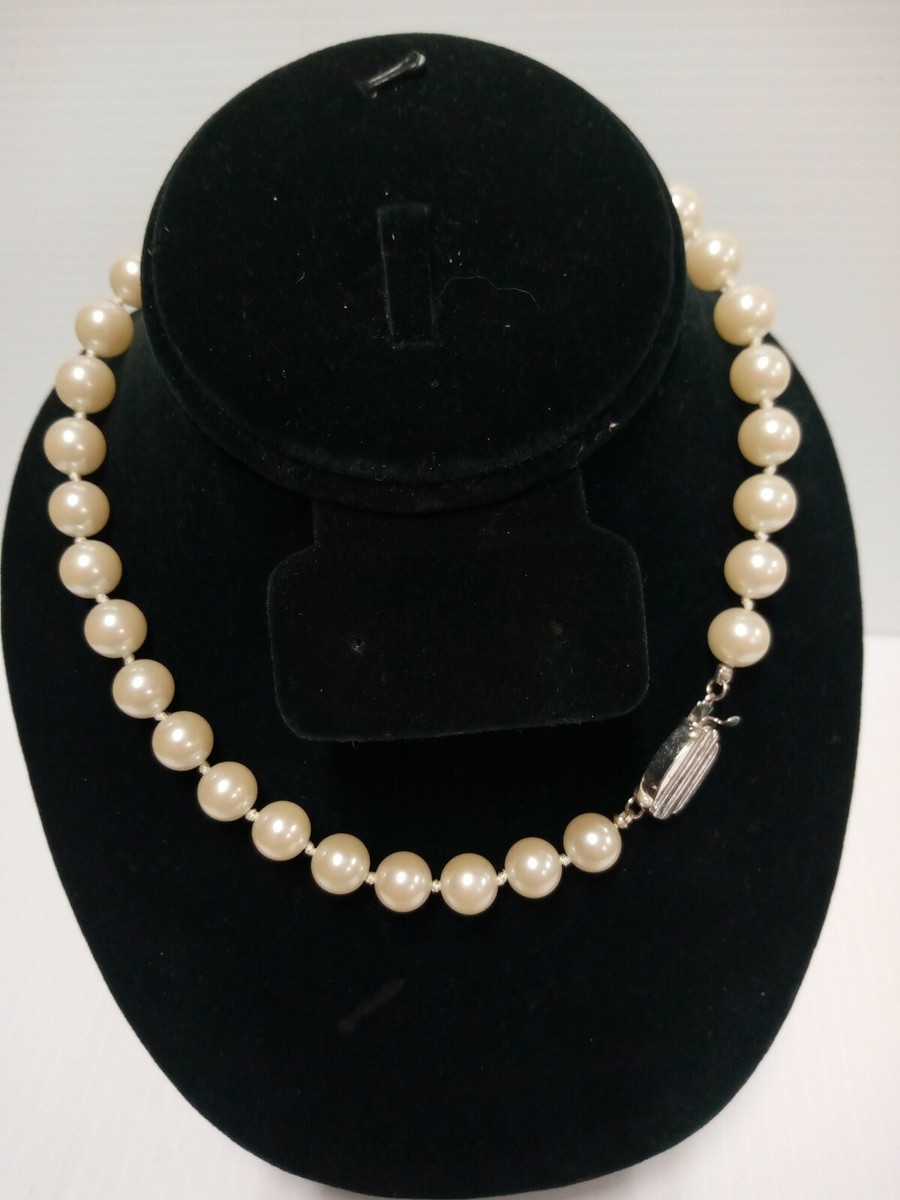 Vintage Ralph Lauren Faux Pearl Knotted String Necklace 16