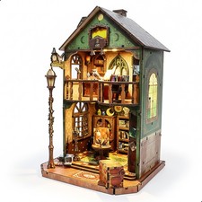 Book Nook Kit-Owl Library Cottage-3D Wooden Puzzle Kit with LED Lights
