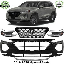Front Bumper Cover Fascis Grille Assembly Kit For 2019-2020 Hyundai Santa Front Bumper Cover Fascis Grille Assembly Kit For 2019-2020 Hyundai Santa