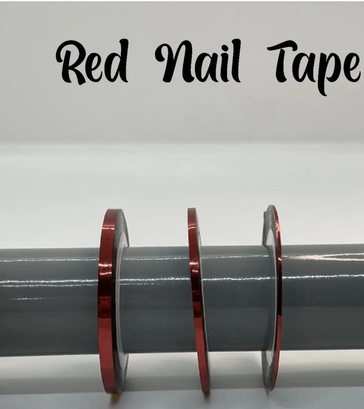 Red Nail Tape, 3 Rolls (3 sizes), Brand New