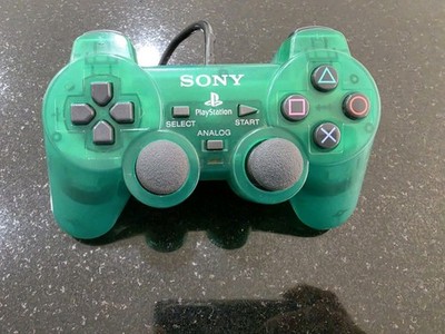Playstation 2 Dual Shock2 Emerald Green clear Sony PS2 Official Controller Read