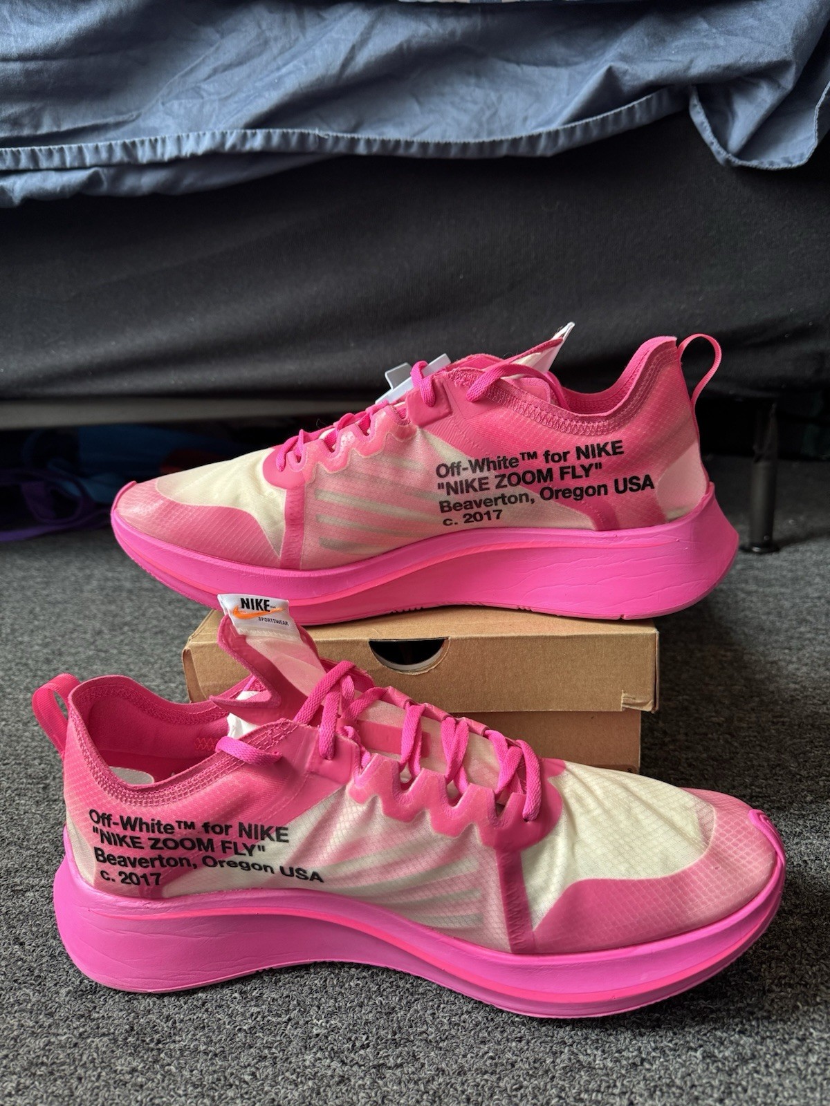 OFF WHITE X NIKE Taglia 14 Nike Off White x Zoom Fly SP rosa tulipano