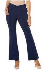 Nina Leonard Women's Millennium Flare Leg Pull-on Pant Navy