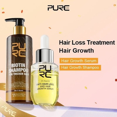 PURC Biotin Haarwachstum Shampoo Haarserum Sets Haarausfall Produkte für Männer Frauen