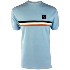 Trojan Records Retro Triple Stripe T-Shirt Sky Blue