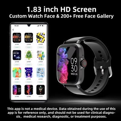 Smartwatch Herren Damen   Fitness  Bluetooth watch Anruf & Nachricht Alarm