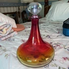 Vtg MCM Blenko Honey Amberina Glass Decanter Stopper