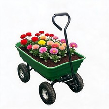 Heavy Duty Garden Cart Wagon 600/800 lbs Utility Dump Wagon All Terrain Wheels