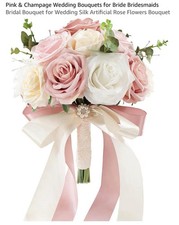 Pink  Champage Wedding Bouquets for Bride Bridesmaids, Bridal Bouquet for
