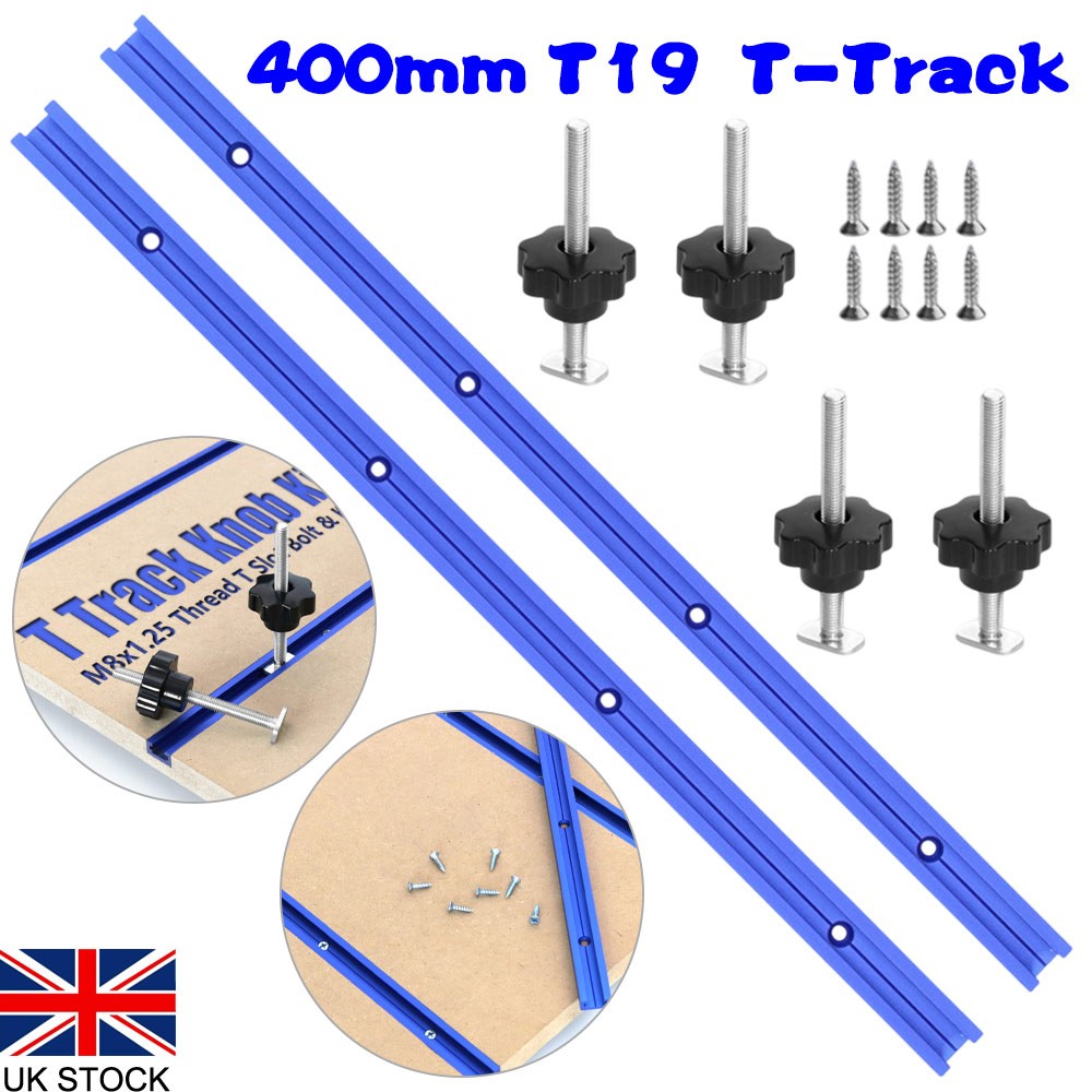Aluminium T-Slot Miter Track Alloy Jig Woodworking Fixture Sliding Nut Bolts Set