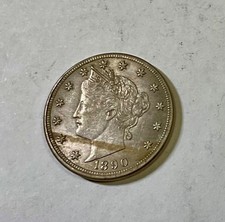 1890 USA Liberty Nickel nice original grade some tone lustre better piece!