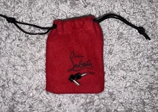 AUTH NEW CHRISTIAN LOUBOUTIN BLACK HEEL TAPS Heel Tips Replacement w/ Dust Bag